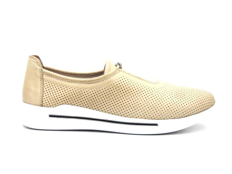 Sneakersy damskie ażurowe - VENEZIA 1345 R097, beżowe