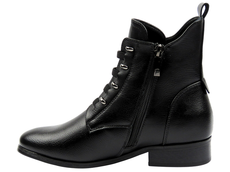 Ocieplane botki damskie czarne - Potocki 25-12665