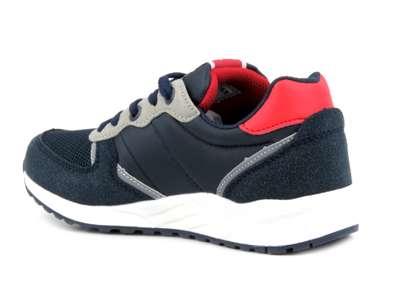 Sneakersy dziecięce sznurowane - AMERICAN CLUB ES 03/21, granatowe