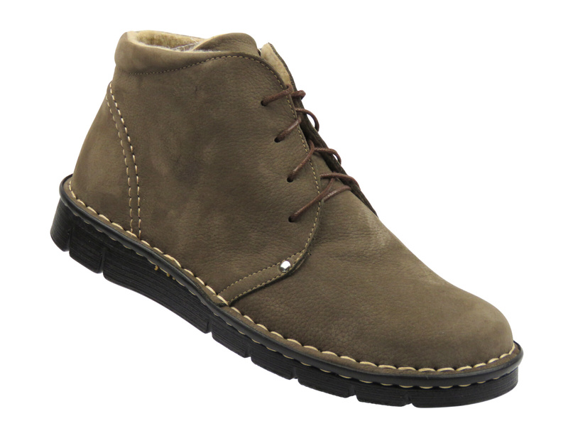 Skórzane botki damskie brązowe Nika Komfort 838