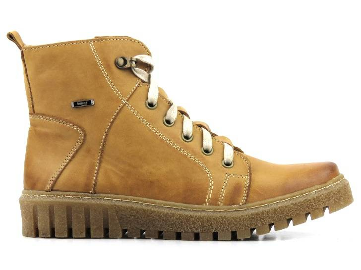 Skórzane trapery damskie HELIOS Komfort 577, jasnobrązowe