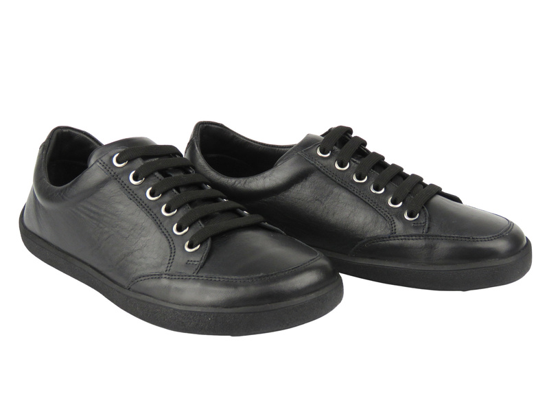 Barefoot skórzane minimalistyczne półbuty damskie Nika Komfort 26014, czarne