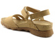 Skórzane sandały damskie na platformie - HELIOS Komfort 248, jasny brąz 