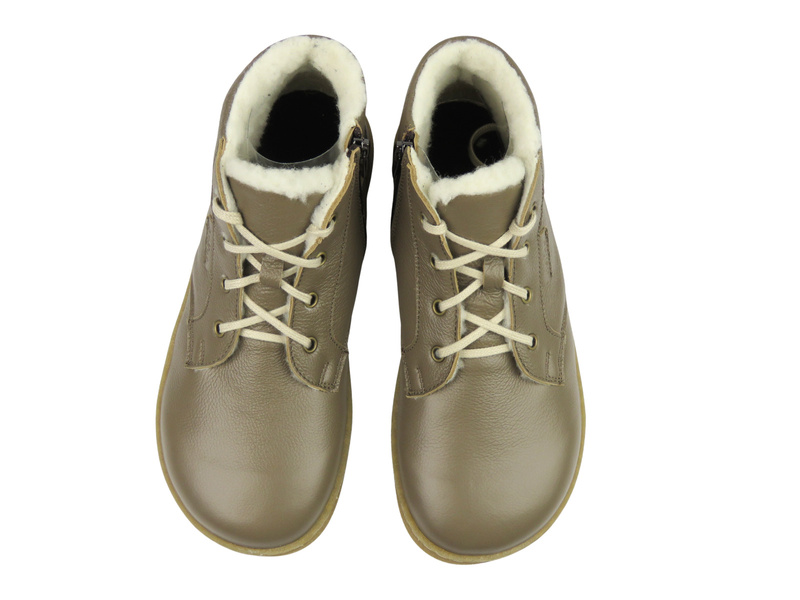 Barefoot wełna Merino skórzane minimalistyczne trzewiki męskie Helios Komfort 833-2, oliwkowe