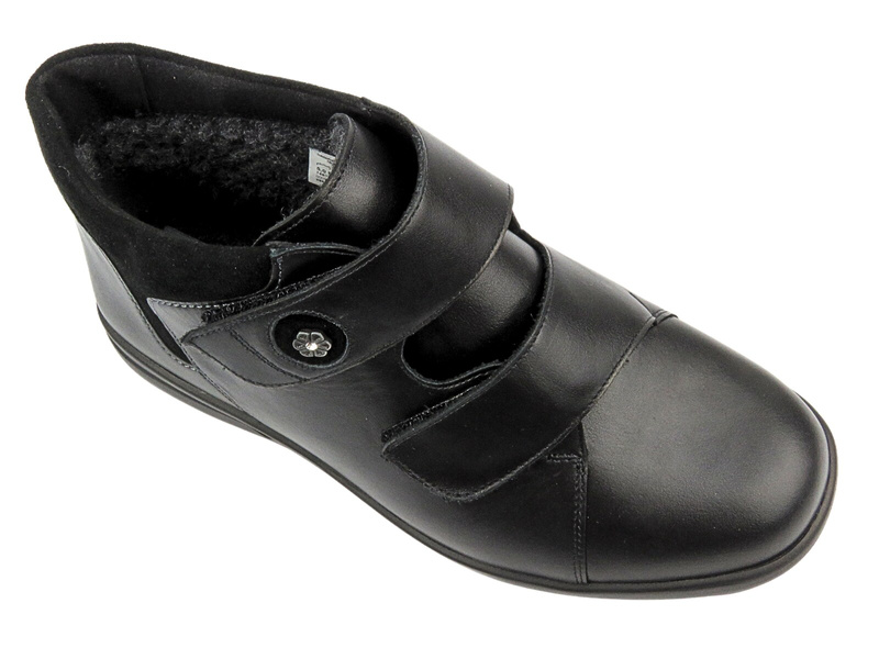 Botki damskie o wysokiej tęgości (M) - Solidus Maren 49504-00105, czarne