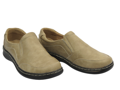 Wygodne półbuty damskie wsuwane beżowe UNISOFT 24PB02-7021