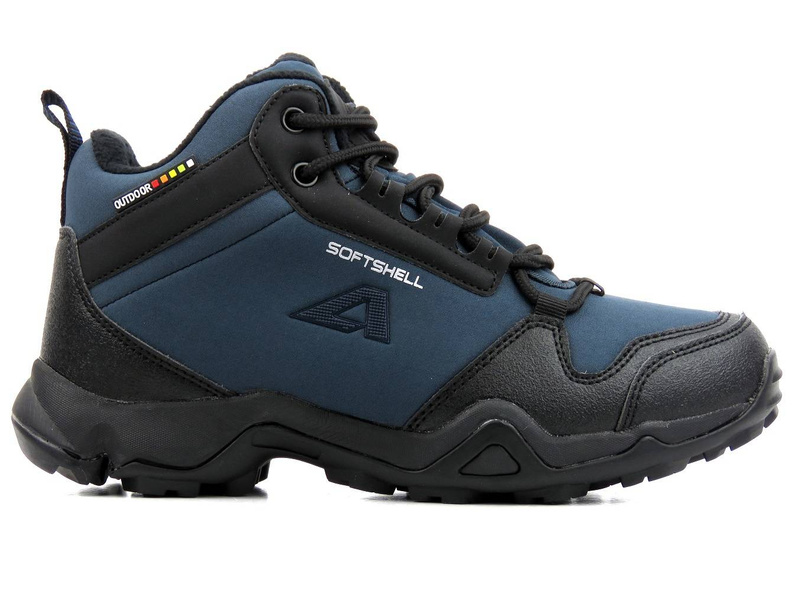 Ciepłe trekkingi młodzieżowe z softshell - AMERICAN CLUB WT64/21(22), granatowe