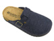 Filcowe kapcie damskie ze skórzaną wkładką - Inblu DJ-07, granatowe