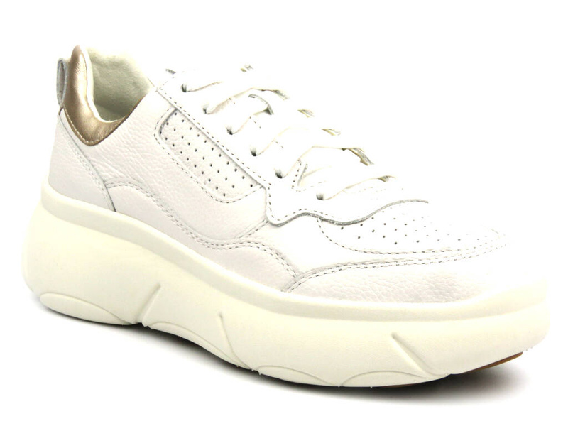 Sneakersy damskie renomowanej marki - GEOX D45NHB, białe