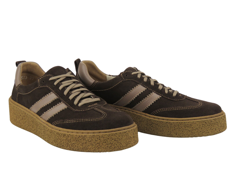 Skórzane półbuty damskie Nika Komfort 1503, bordowe