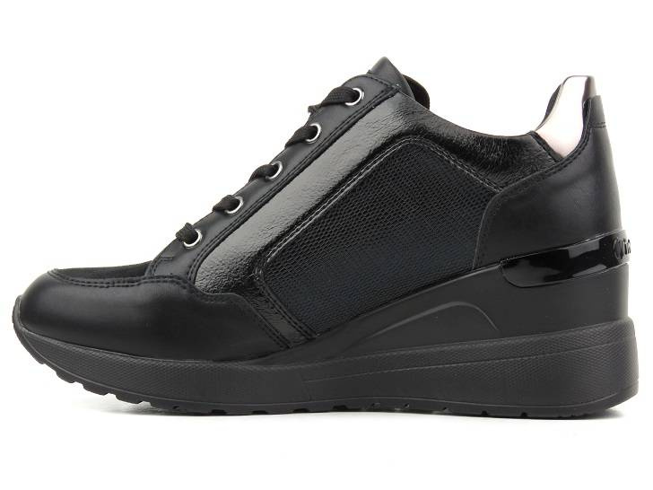 Czarne buty damskie sportowe na koturnie - INBLU IN000243