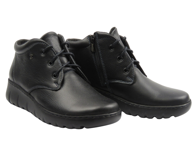 Botki damskie polskiej marki czarne Helios Komfort 793