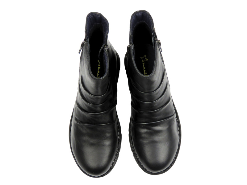 Botki damskie z dwoma suwakami czarne Maciejka P7232-01/00-7