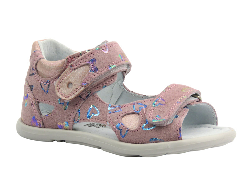 Sandały dziecięce na rzepy różowe Jamet 218