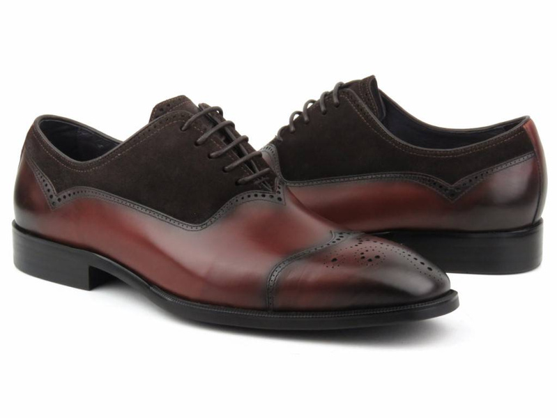 Eleganckie półbuty męskie, caponki - JOHN DOUBARE QA520-C3-F237, brązowe