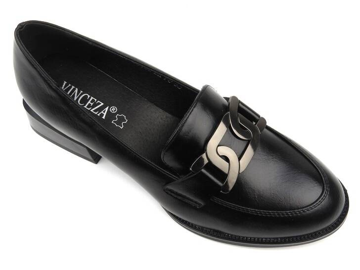 Eleganckie mokasyny damskie Vinceza 58162, czarne