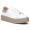 Wygodne sneakersy damskie ze skóry naturalnej na platformie Filippo DP7502/26, białe