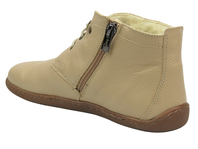 Barefoot botki minimalistyczne damskie jasnobeżowe Helios Komfort 501P