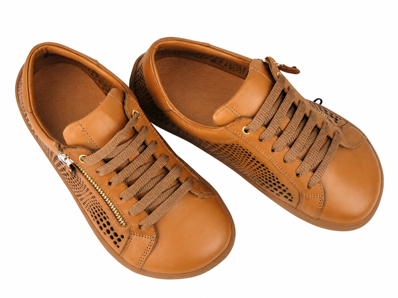 Barefoot skórzane minimalistyczne półbuty damskie o podwyższonej tęgości H - Nika Komfort 26051, brązowe