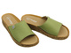 Klapki damskie skórzane płaskie zielone Helios Komfort 130