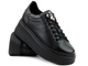 Skórzane buty damskie na platformie - Carinii B9284, czarne