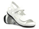Skórzane sandały damskie na rzepy - Helios 1203, białe