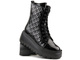 Pikowane workery damskie na platformie - VENEZIA 11216, czarne