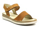 Skórzane sandały damskie - HELIOS Komfort 127, jasnobrązowe