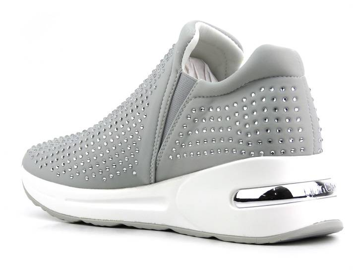 Buty damskie sportowe wsuwane - INBLU IN000284 GHIACCO, srebrne