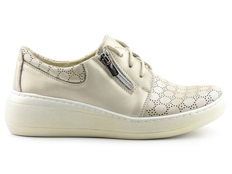 Półbuty damskie z ozdobną cholewką - Helios Komfort 328S, złote