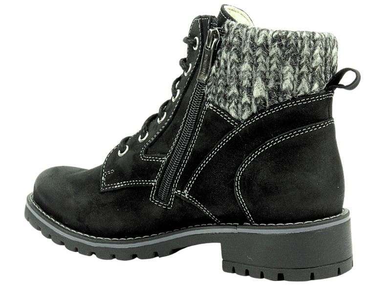 Wygodne trapery damskie z miękkiej skóry Nika Komfort 1178, czarne