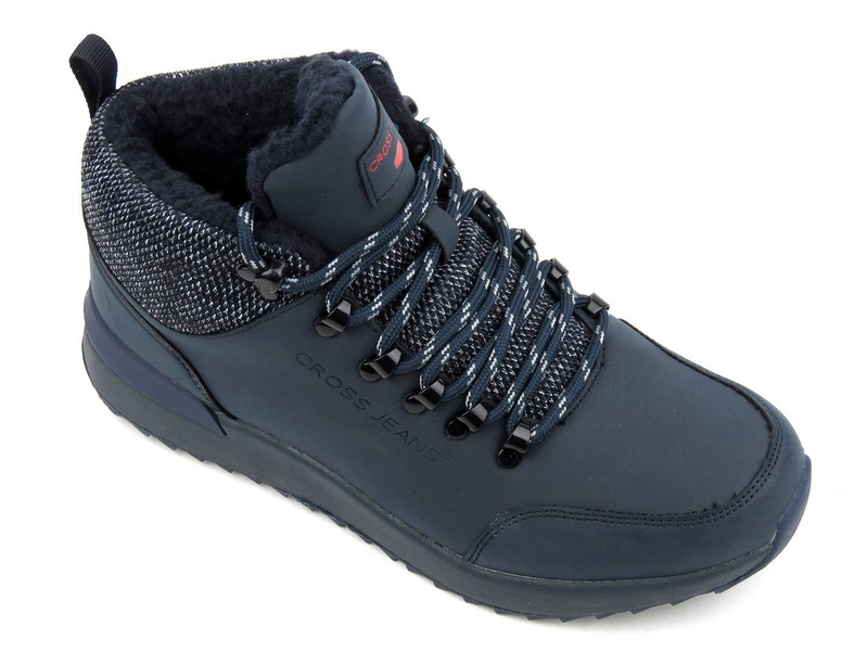 Trzewiki, buty męskie zimowe CROSS JEANS EE1R4115C, granatowe