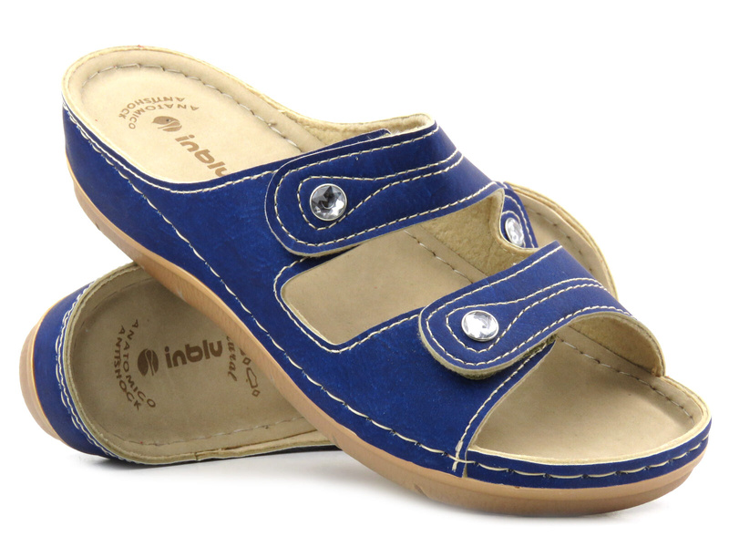 Wygodne klapki damskie - INBLU MALVA, niebieskie