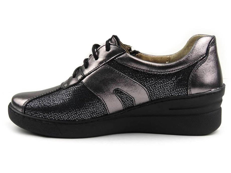 Sneakersy damskie, półbuty sportowe Helios 377, srebrne