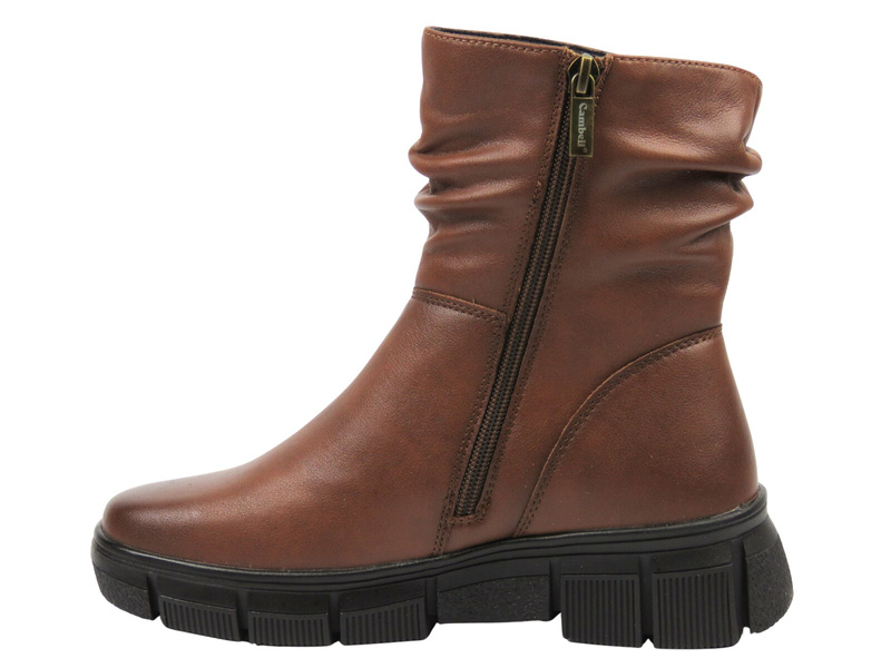 Stylowe, ocieplane botki damskie Cambell 25-19304, brązowe