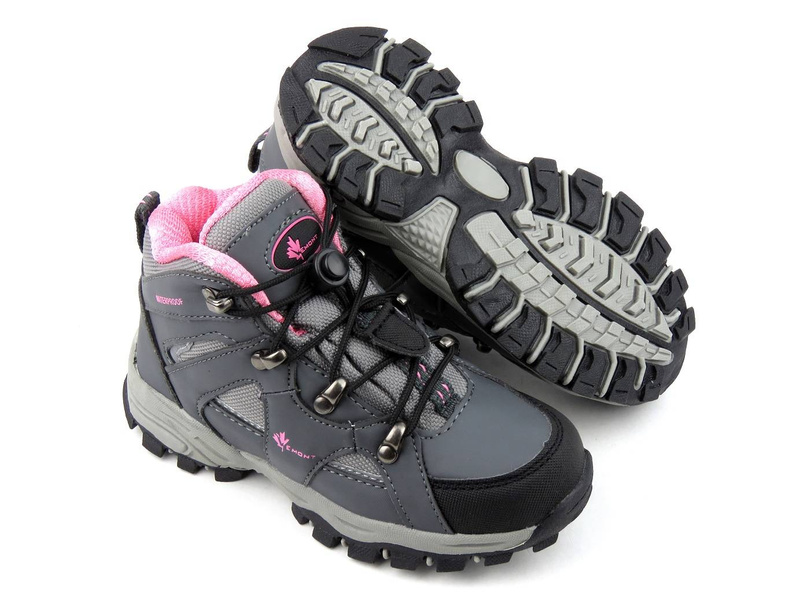Trekkingi, buty zimowe dziecięce z membraną - VEMONT 5A6048C, szare