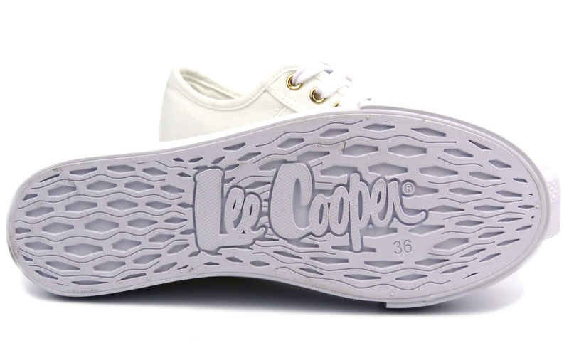 Trampki damskie na platformie - Lee Cooper LCW-24-31-2725, białe