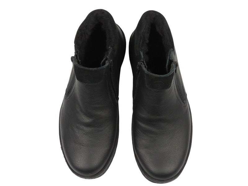 Ciepłe, wygodne trzewiki męskie polskiej marki Helios 827, czarny 2