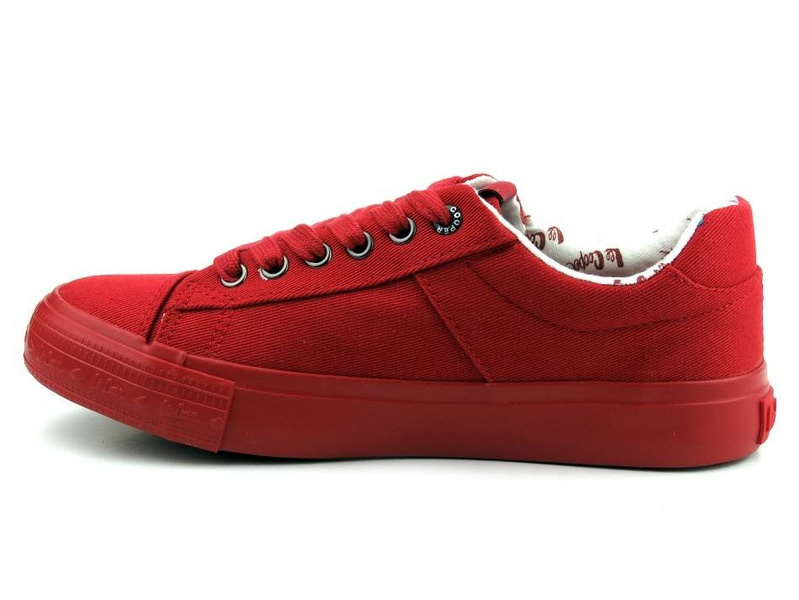 Trampki damskie z tkaniny - Lee Cooper 21-31-0004L, czerwone