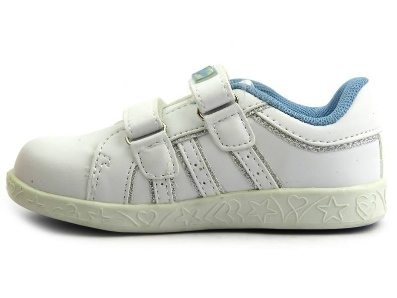 Adidasy dziecięce dziewczęce AMERICAN CLUB A29056, białoniebieskie