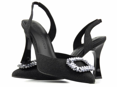 Sandały damskie na obcasie - Marco Tozzi 2-29607-20, czarne