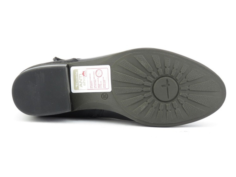 Skórzane botki damskie Tamaris 25364, czarne