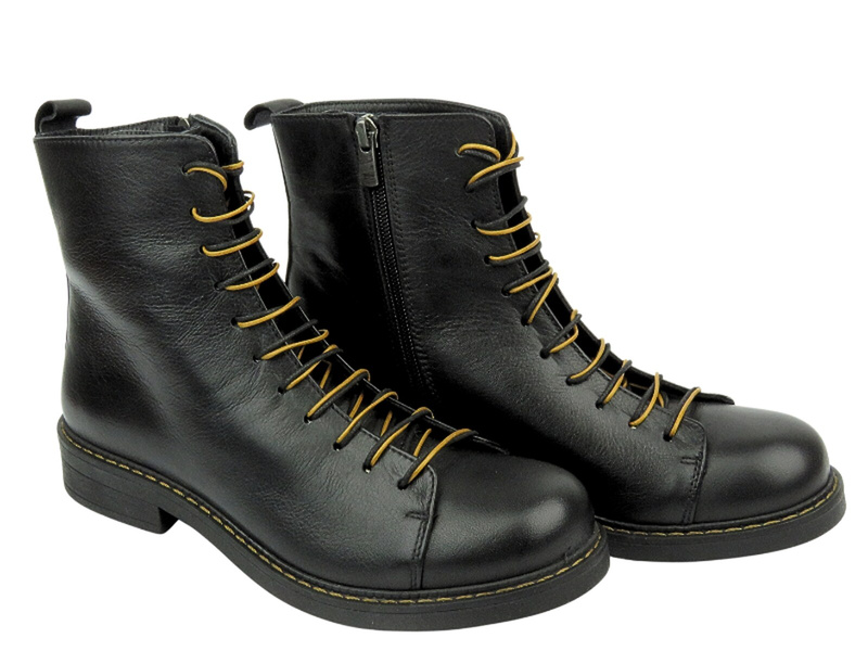 Skórzan botki, trapery damskie - Venezia M011LEBLOBB058, czarne