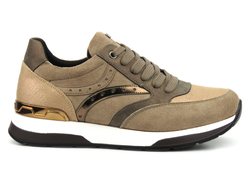 Sneakersy damskie na platformie - INBLU IN001302, beżowe