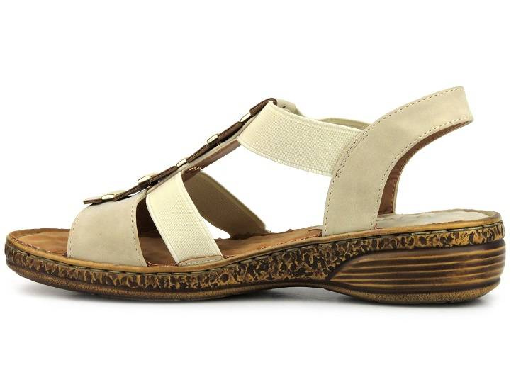 Sandałki damskie z gumkami - Evento 22SD35-4940, beżowe