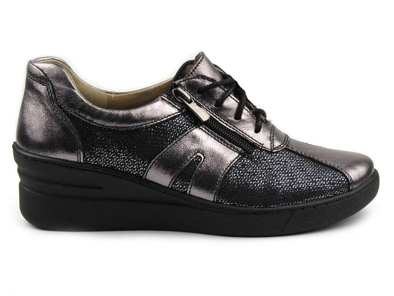 Sneakersy damskie, półbuty sportowe Helios 377, srebrne