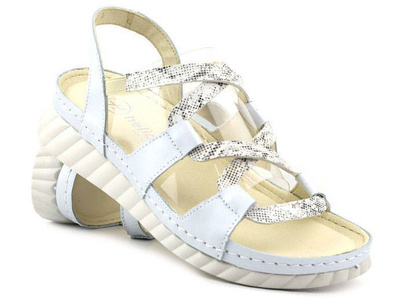 Sandały damskie lekkie i wygodne - Helios Komfort 111, białe