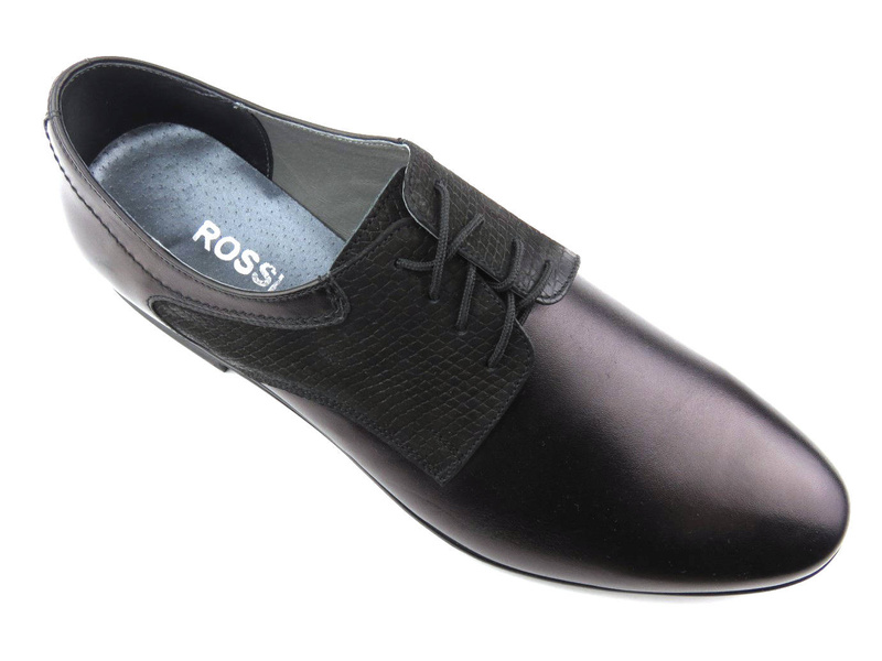 Eleganckie półbuty męskie skórzane - MOSKAŁA 810, czarne F