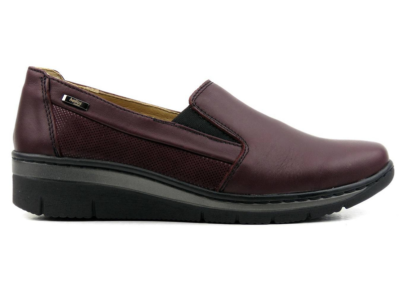 Półbuty damskie typu slip on - Helios Komfort 350-2, ciemna wiśnia 2