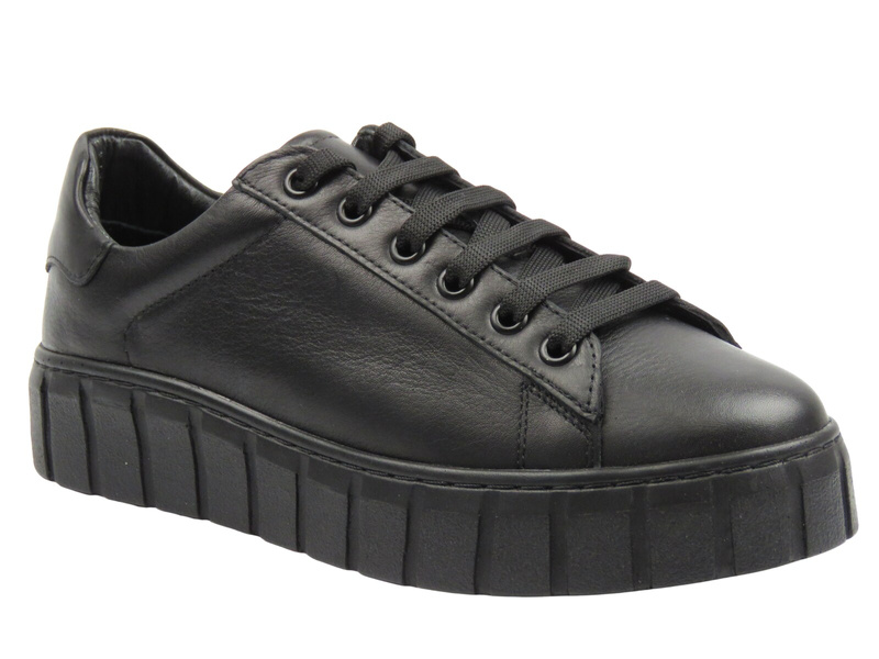 Skórzane półbuty damskie czarne Sokolski J25-403